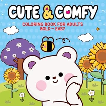 Capa do livro Cute & Comfy Coloring Book for Adults - Bold Easy - Livro de Colorir Adulto