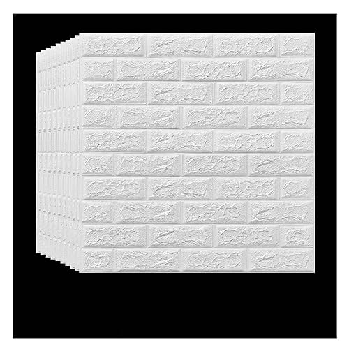 Panneaux muraux 3D brique blanche auto-adhésifs et imperméables - 2