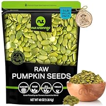 NUT CRAVINGS - Raw Pumpkin Seeds Pepitas, Unsalted, Shelled, 48oz - 3 LB Bulk Nuts Packed Fresh in Resealable Bag - Kosher Healthy Snack, Food Assortments Ideal for Trail Mixed Nuts