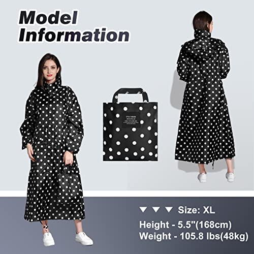 SOPPY Rain Coats for Women, Long Waterproof Raincoat Lightweight Hooded Rain Jacket for Hiking Travel Outdoor2