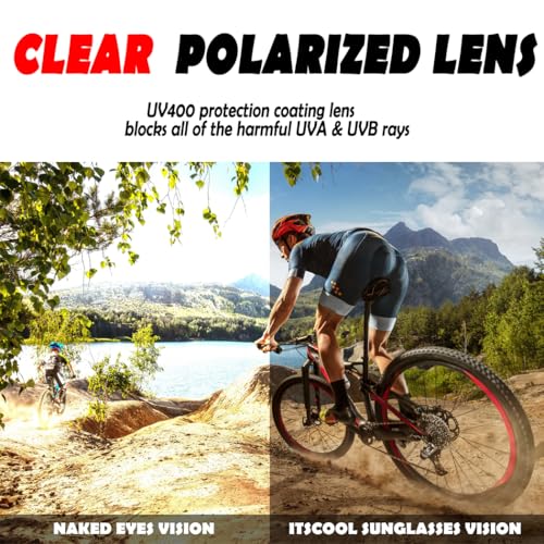 Image of ITSCOOL Polarized Sports Sunglasses with 5 Interchangeable Lenses for Men Women Softball Baseball Running Cycling Glasses