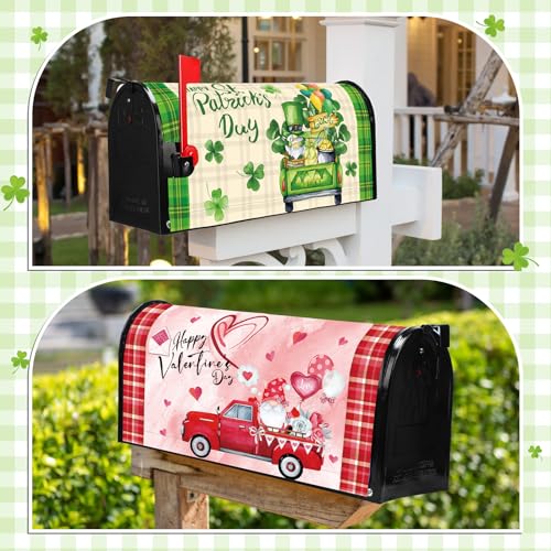 Menkxi 3 Pcs Easter Mailbox Covers 21 x 18 Inch Summer Sunflower Gnomes Magnetic Mailbox Covers Easter Day Wraps Post Letter Box Cover for Outdoor Garden - Thumbnail 5
