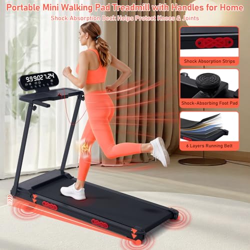 MCRG Portable Walking Pad Treadmill with Handle Bar Incline for Home Small by MCRG - Used condition - Image 9