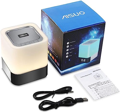 Aisuo AS-DY28PLUS Night Light-5 In 1 Bedside Lamp With Bluetooth Speaker, 12/24H Digital Calendar Alarm Clock thumb #5