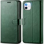 TUCCH Case for iPhone 11 (6.1"), Protective Wallet Folding Case with RFID Blocking Card Slots Kickstand [Shockproof TPU], Magnetic PU Leather Flip Cover Compatible with iPhone 11, Midnight Green