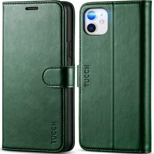 TUCCH Coque pour iPhone 11, Antichoc TPU Housse iPhone 11 Cuir Premium Flip Case Portefeuille Etui Rabat [Béquille] [Fentes pour Cartes] [Magnétique] Coque...