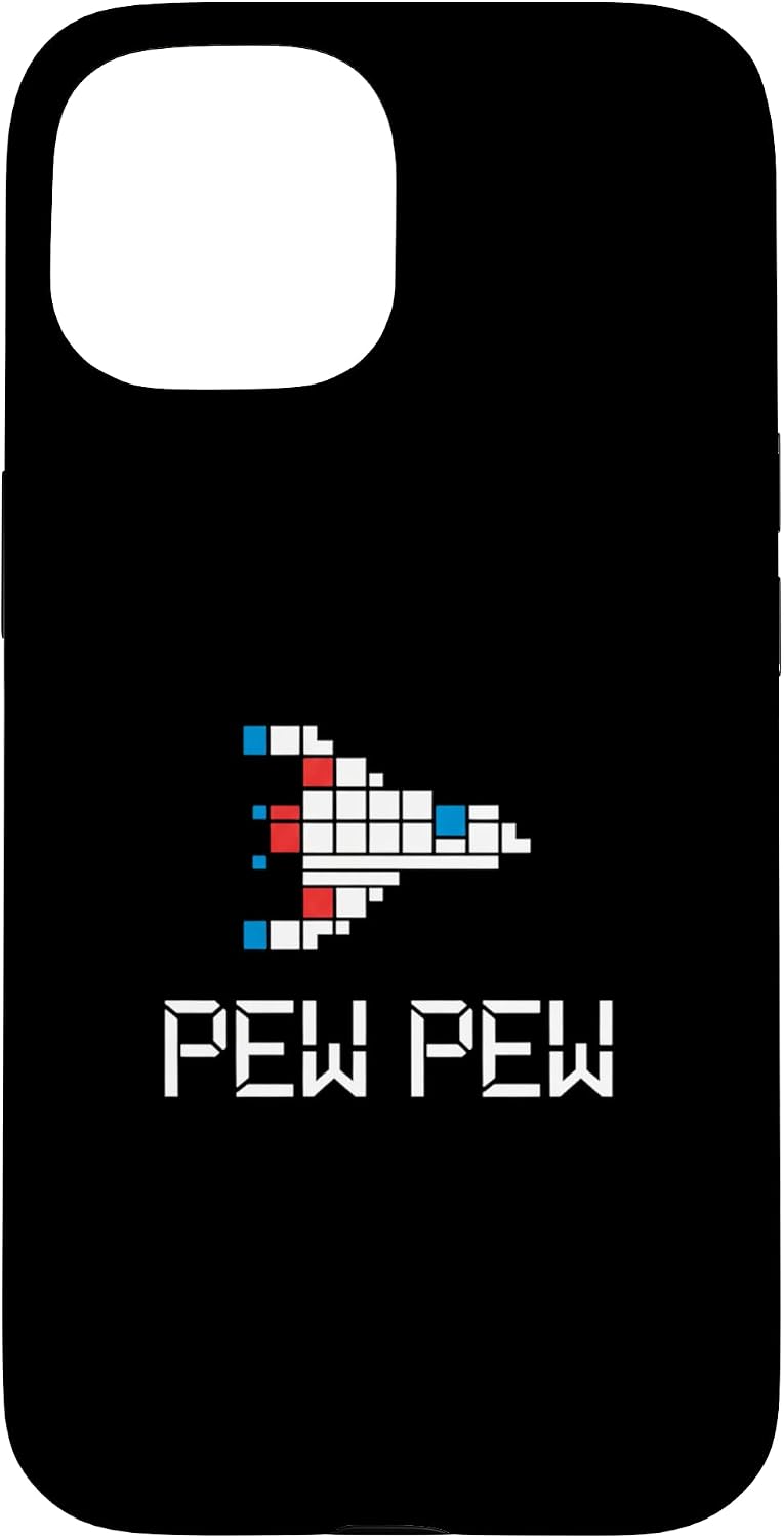 Pew Pew Retro Arcade Pixel Blaster Kids Gaming Nostalgia Case for iPhone 15
