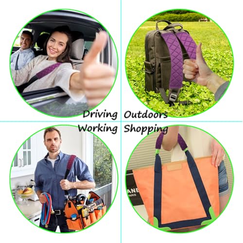 Car Seat Belt Cover Pad, 5 Pack, Seatbelt Covers for Car Accessory, Soft Material, Car Seat Strap Pads, Purple 10.63 inches, Universal Fit for All Vehicles, Comfort for neck shoulders (5-Purple)
