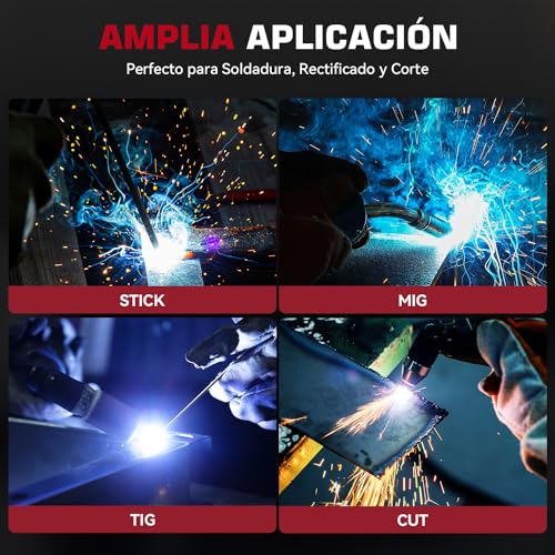 Miniatura 5 de Arccaptain Careta Soldar Automatica, Vista Grande Color Verdadero Accionado Por Energía Solar, 4 Sensores Sombra 4 5-9 9-13 Para Tig Mig Arc Cut