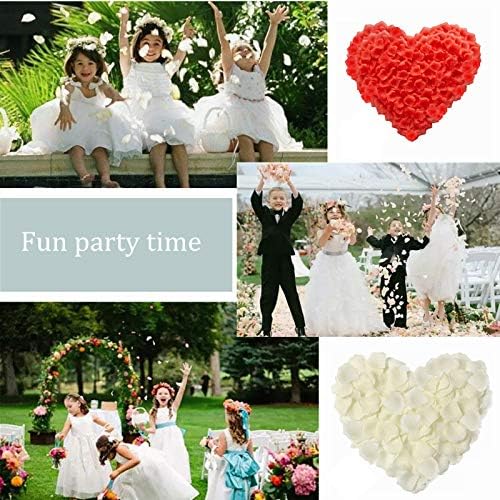 Ivory Silk Rose Petals,1000pcs Rose Petals for Bed,Romantic Artificial Rose Petals Decoration,Confetti Silk Flower Petals for Wedding, Valentine's Day,Party, Birthday,Romantic Art Decoration Table