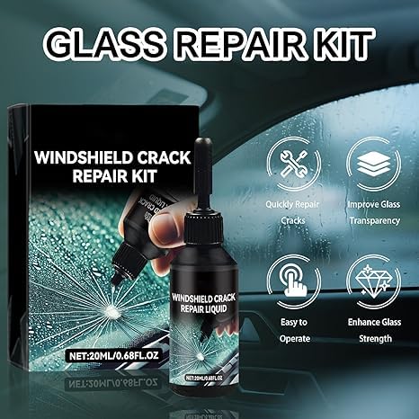 2026 New Windshield Crack Repair Kit, Universal Cracks Gone Glass Repair Kit, Premium Car Windshield Crack Repair Fluid, Glass Repair Liquid for Cracks, Glass Repair Fluid for Star Shaped Crack - 2