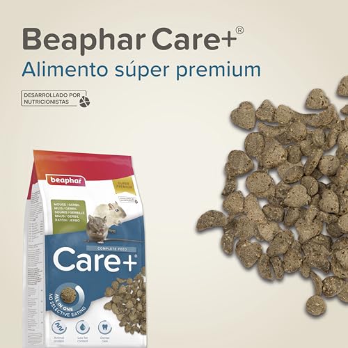 Beaphar Care+ Super Premium-Futter - Futter für Sberbo und Mäuse - 500 g - hoher Energiewert - Zahnabfall und ohne Zuckerzusatz - Extrudiertes Futter