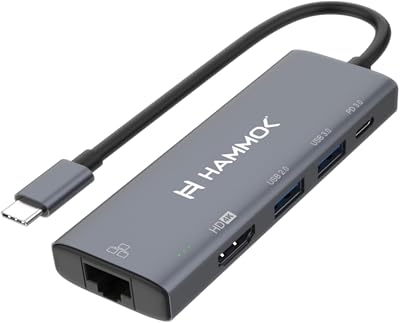 Alex 5-in-1 USB-C Hub, Aluminium Alloy, HDMI 4K, USB 3.0, Ethernet, PD 80W, Lightweight, Portable