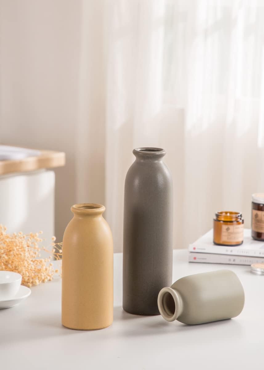 CwlwGO- Ceramic Bohemia Vase for Home Decor, Set of 6 Decorative Vases for Kitchen, Living Room,Decorative Touch to Any room's Decor.