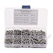 Silver M2 Nickel-Plated Carbon Steel Pan Head Self Tapping Screws (800pcs/Set), Assortment Drilling Screws with Storage Case, 4mm 5mm 6mm 8mm 10mm 12mm 16mm 20mm