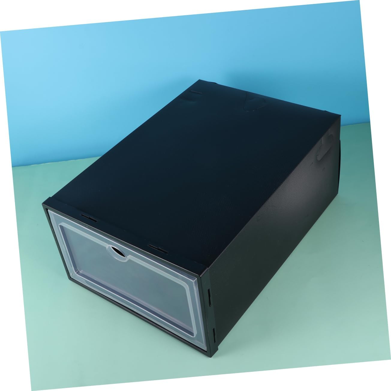 6pcs Stackable Transparent Shoe Storage Box Thickened Plastic Container for Organizing Sneakers and Footwear Space-saving for Home Use Large Black