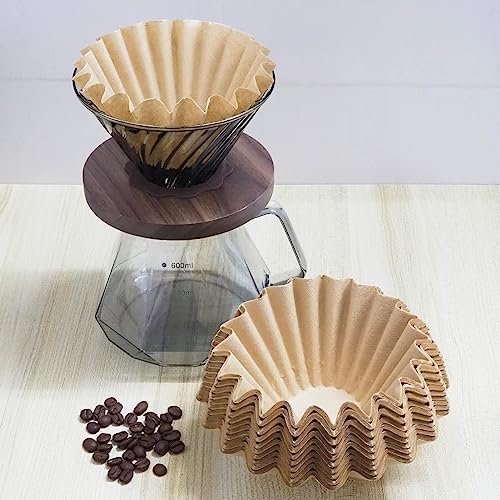 Mucxniiy 2-5 Cup Coffee Filters, Pack Of 100 Unbleached Coffee Filters 5 Cup, Thicken Natural Coffee Filter Basket For Commercial, Home Coffee Maker, Pour Over Coffee Kit (Brown, W02) #TOP6