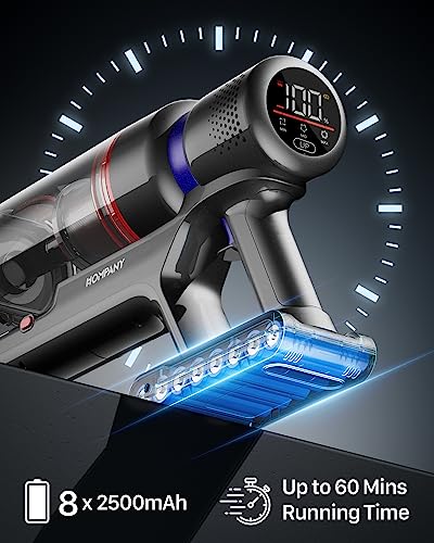 Cordless Vacuum Cleaner, 500W/40Kpa Stick Vacuum with Touch Screen, Max 60 Mins Runtime, Anti-Tangle Vacuum Cleaner for Home, 2024 Latest Motor, Wireless Vacuum for Pet Hair/Carpet/Hard Floor 5 Cordless Vacuum Cleaner, 500W/40Kpa Stick Vacuum with Touch Screen, Max 60 Mins Runtime, Anti-Tangle Vacuum Cleaner for Home, 2024 Latest Motor, Wireless Vacuum for Pet Hair/Carpet/Hard Floor - Image 3
