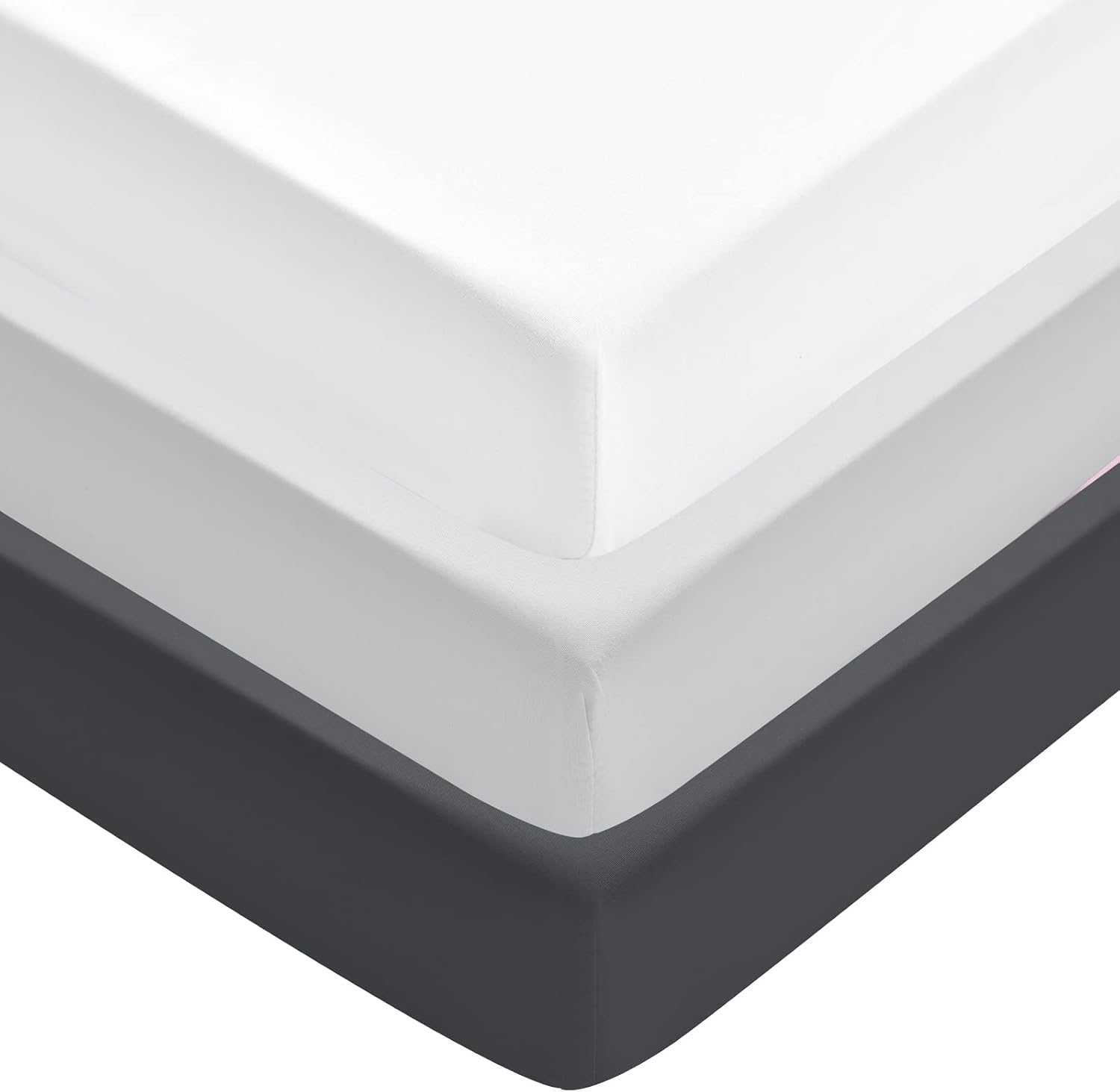 David's Kids 3 Pack Fitted Crib Sheets, Ultra Soft Comfy Breathable Baby Sheets for Boys Girls Neutral, 28x52 Inch Fits Standard Crib Mattress and Toddler Mattresses, White & Light Grey & Black