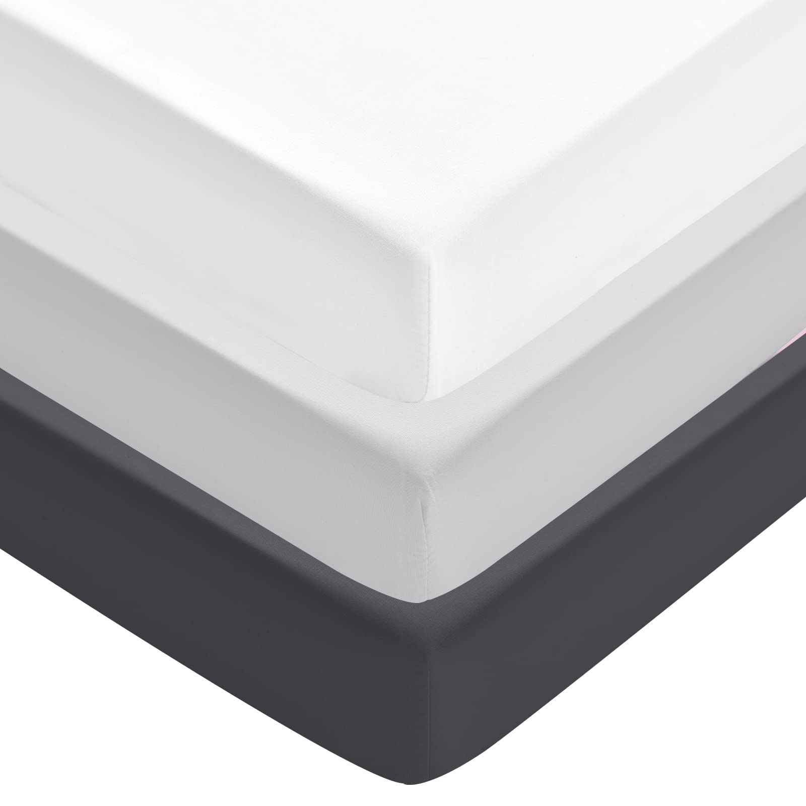 david's kids 3 pack fitted crib sheets, ultra soft comfy breathable baby sheets for boys girls neutral, 28x52 inch fits standard crib mattress and toddler mattresses, white & light grey & black