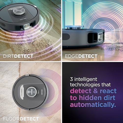 Shark PowerDetect Self-Empty Robot Vacuum with NeverStuck Technology, Auto Deep-Clean Carpets & Hardfloors, XL 60 Day Capacity HEPA Bagless Base Neutralizes Odors, for Pet Hair, Black (AV2820AE) by Shark - Image 2