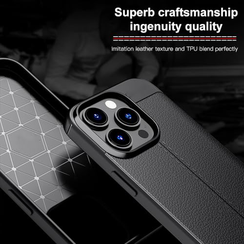 Coque en silicone pour iPhone 14 Pro Max et 13 Pro anti-choc noire