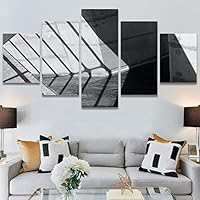 SIGNWIN 5 Panel Canvas Wall Art Modern Art Shapely Patterns Windows for Home Decorations Ready to Hang - 60