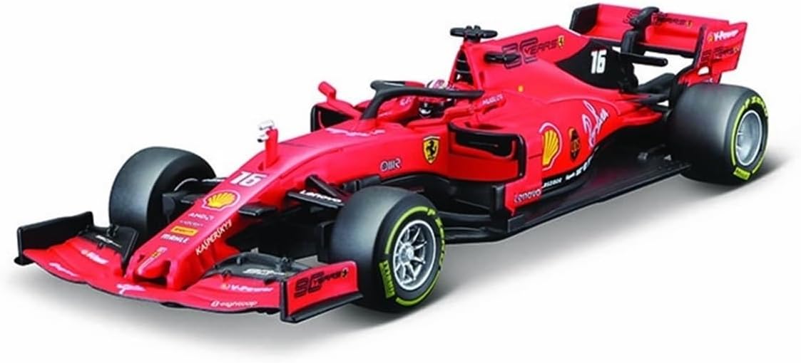 1:43 シミュレーションカーモデル合金用: 2019 フェラーリ SF90 NO.16 F1 レーシングカーモデル