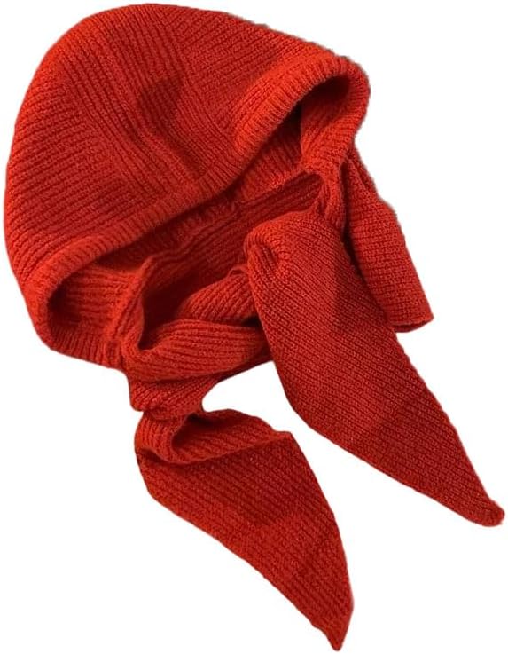Women Beanies Scarf One-Piece Thickened Warm Neck Accessories Knitted Hat