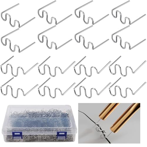DLronwey Plastic Welding Staples 1000 pcs 2 Types Hot Staples for Decoration Auto Repair Architectural Modelling Toy Manufacturing Etc.