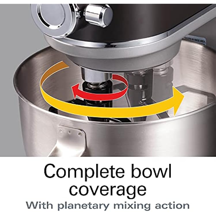 Hamilton Beach Professional All-Metal Stand Mixer with Specialty Attachment Hub, 5 Quart Bowl, 12 Speeds, Includes Flat Beater, Dough Hook, Whisk (63240)