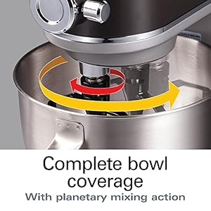 Hamilton Beach Professional All Metal Stand Mixer with Specialty Attachment Hub 5 Quart Bowl 12 Speeds Includes Flat Beater Dough Hook Whisk 63240