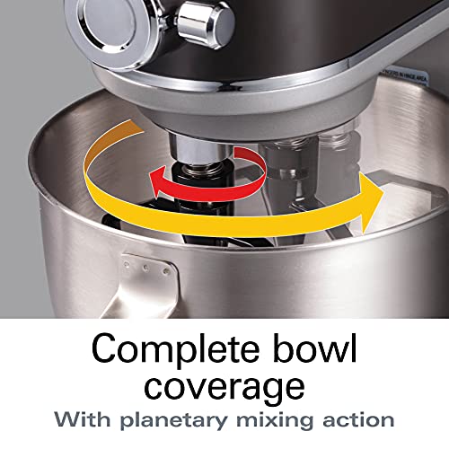 Hamilton Beach Professional All-Metal Stand Mixer with Specialty Attachment Hub, 5 Quart Bowl, 12 Speeds, Includes Flat Beater, Dough Hook, Whisk (63240) by Hamilton Beach Professional - Image 3
