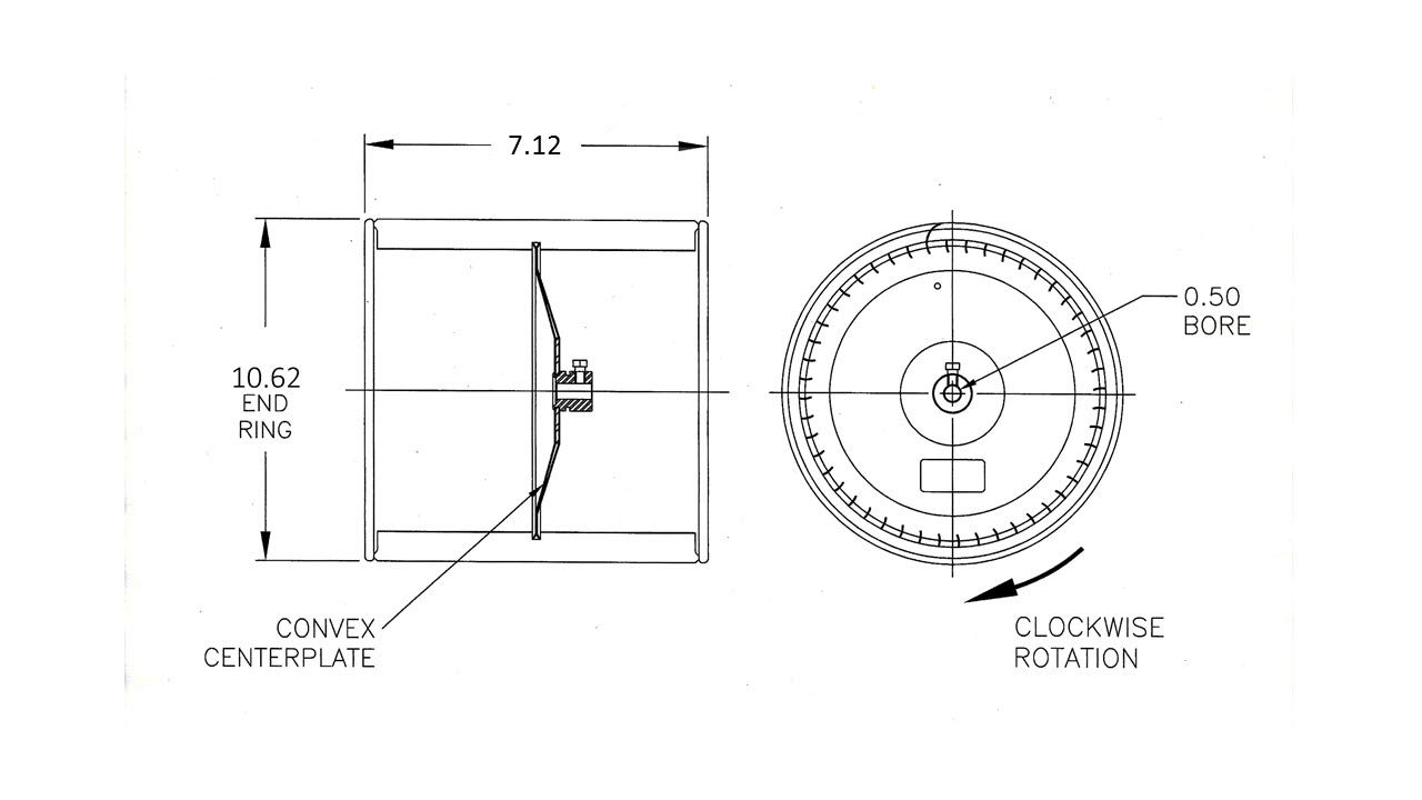 Replacement Furnace/Air Handler Blower Wheel 10x7 CLW CV Direct Drive, HVAC, Double Inlet.