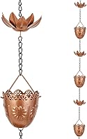 Vista 17 de Cadenas de lluvia de 12 pies para exteriores, cadena de lluvia de metal con decoración de mariposa, cadena recolectora de lluvia ajustable