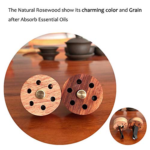 Yeejok Essential Oil Diffuser For Car With Vent Clip, Wooden Stainless Steel Lava Stone Aromatherapy Diffuser Locket Mini Air Freshener For Travel #TOP1