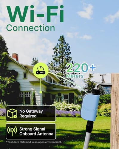 EZAIoT Bewässerungscomputer WLAN mit Durchflussmesser – Smarte App-Steuerung für Garten & Rasen, Mengen- & Zeitbasierte Bewässerung, Regenverzögerung