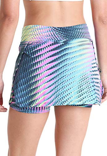 Shorts Saia Gril Power - Rosa/Verde Limão GG