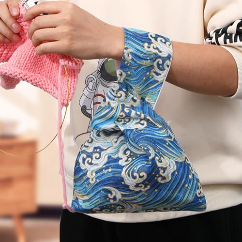 Bolsa de pulso de malha de crochê, sacola de crochê,Bolsa de pulso de crochê Bolsa de tricô | Bolsa