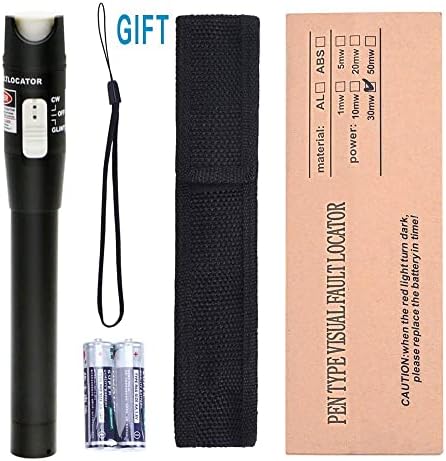 Fiber Visual Fault Locator 30mW With FC/LC Adapter Kit, VFL 30KM Include Single Mode 9/125um FC Male to LC Female Connector, Red Light Pen for CATV Telecommunications Engineering Maintenance
