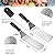 Flat Top Griddle Accessories Set, Professional Indoor Hibachi Grill Spatula Set with Burger Spatulas Scraper, BBQ Tool Griddle Accessory Utensils Kit for Men Outdoor Flattop Grills Cooking (Black)