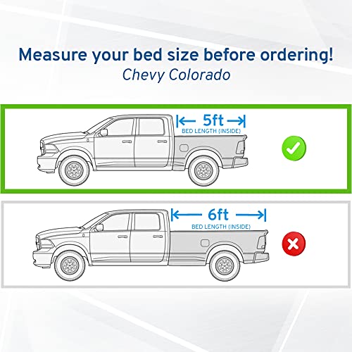 Syneticusa Retractable Tonneau Cover Fits 2015-2024 Chevy Colorado/GMC Canyon 5\' Truck Bed Aluminum Matte Black Low Profile Waterproof (Retractable, Matte Black, Automatic Retract)