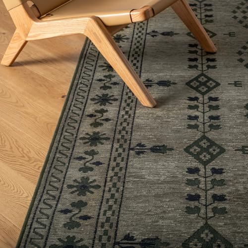 Revival Rugs Garland 8'x10' Washable Area Rug, Green