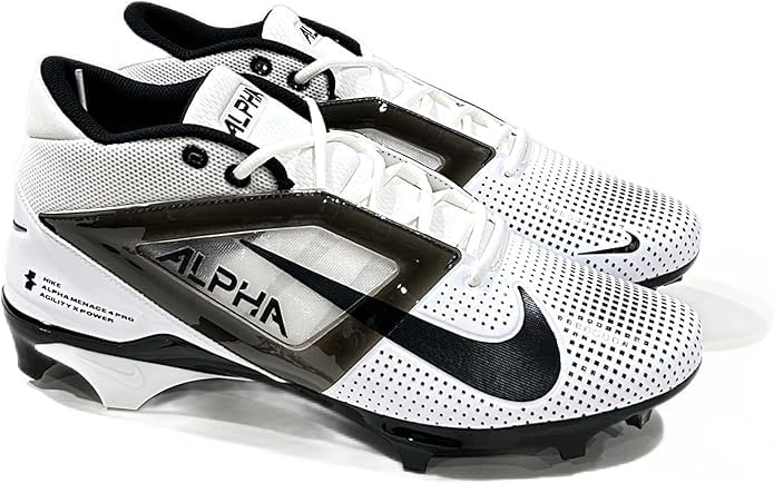 Nike Alpha Menace Pro 4 (W) HF4553-100 White-Black Men's Wide Football Cleats 12.5 US
