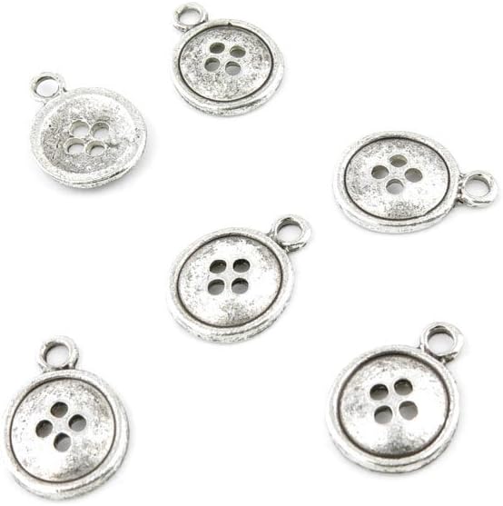 270 Pieces Antique Silver Fashion Jewelry Making Charms Findings STKQ0 Buttons Supplies Craft Vintage Bulk Retro DIY Lots Repair Jewellery