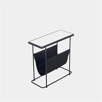 XZGang Home Office Desk, Storage Bag with Metal Side Table Rectangle Coffee Table for Clothes Store Office Beauty Salon Side Table Create Simple Life Color Black, Size 23.6 x 9.8 x 21.7 inches 60