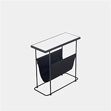 XZGang Home Office Desk, Storage Bag with Metal Side Table Rectangle Coffee Table for Clothes Store Office Beauty Salon Side Table Create Simple Life Color Black, Size 23.6 x 9.8 x 21.7 inches 60