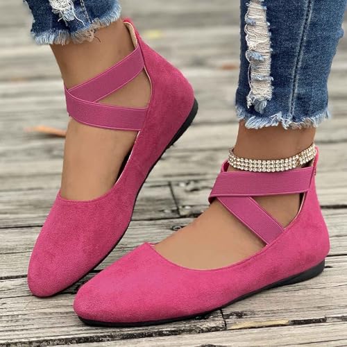 Women's One Foot Stirrup Comfortable Round Toe Black Flats Women's Ankle Strap Flats4