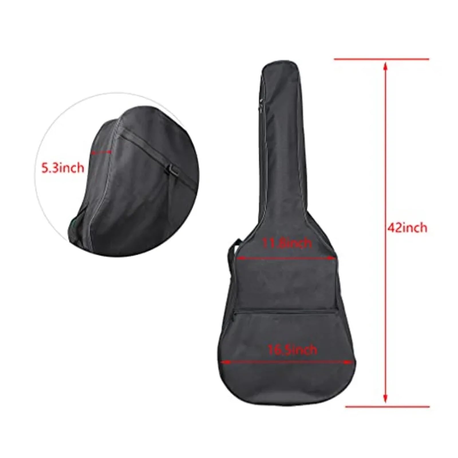Funda para Guitarra Bolsa for Guitarra acústica de 40 Pulgadas con Correa Ajustable for el Hombro, Resistente al Agua, Funda Transporte a Prueba Polvo para Guitarra