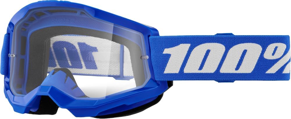 100% STRATA 2 JUNIOR GOGGLES BLUE CLEAR LENS 610-5250